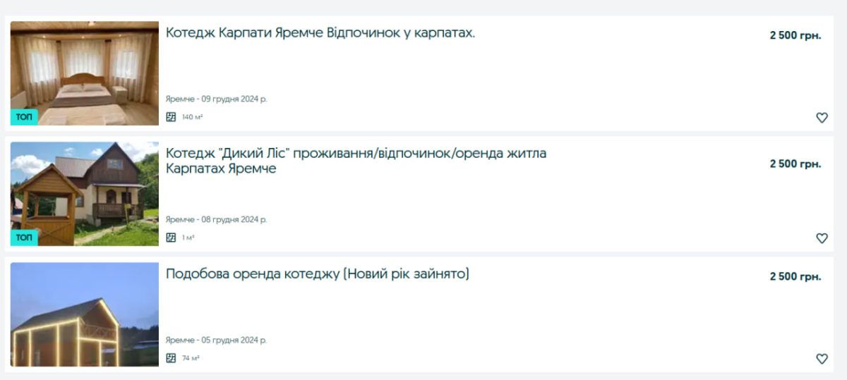 Ціни на оренду житла на Новий рік у Яремче, Микуличині, Татарові, Ворохті 3
