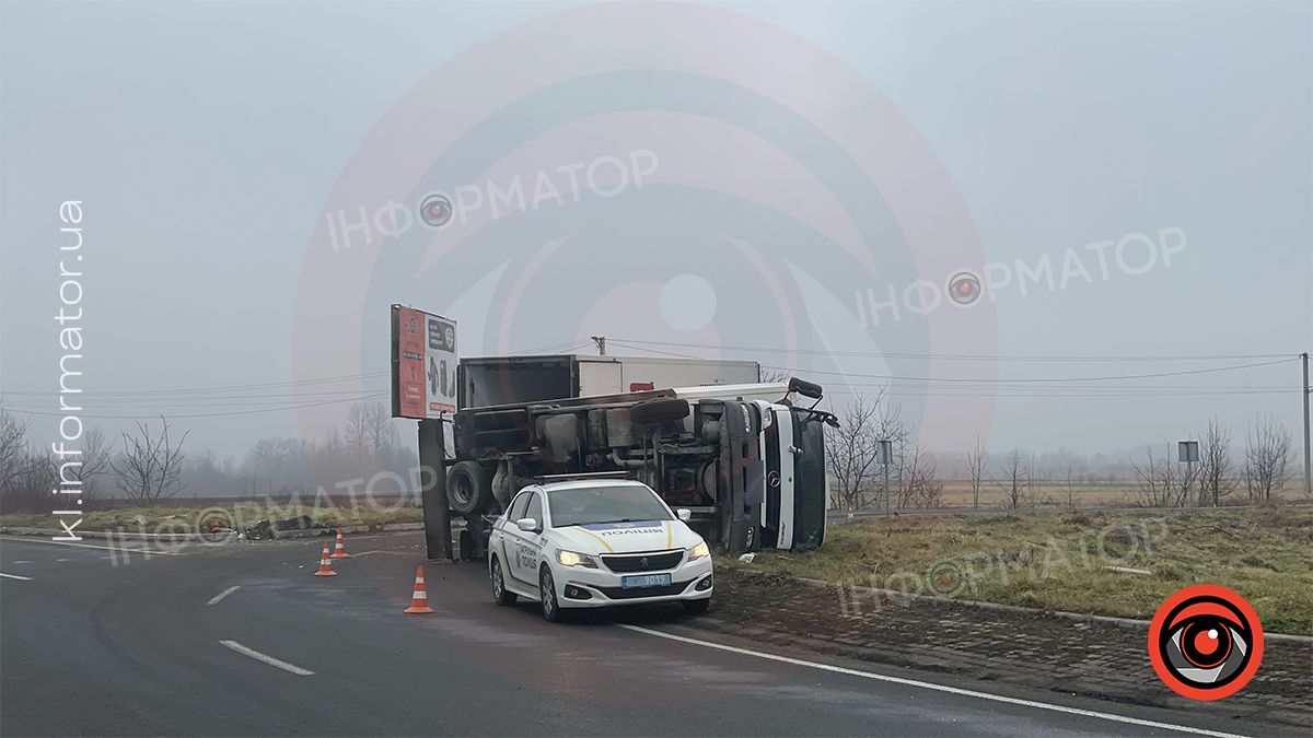 Під Коломиєю перекинулась вантажівка з тушами. ФОТО 2