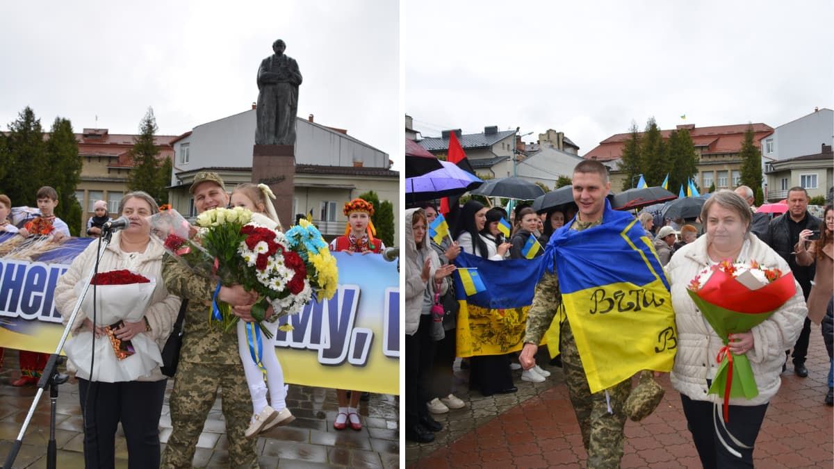 У Надвірній зустріли звільненого з полону воїна Володимира Алєксєєва