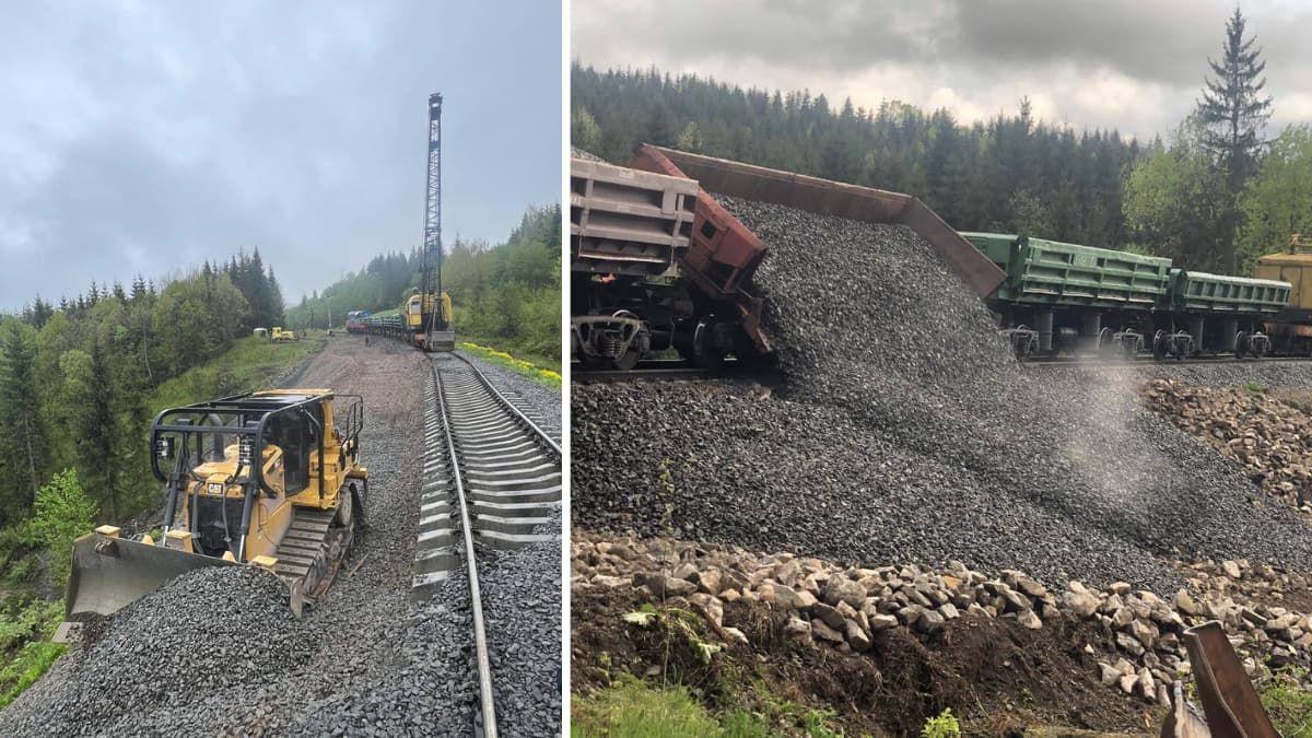 Ремонтні роботи на колії Вороненко - Ясіня. Фото: Укрзалізниця Ремонтні роботи на колії Вороненко - Ясіня. Фото: Укрзалізниця