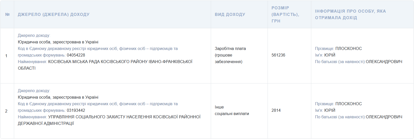 Скрін з декларації 