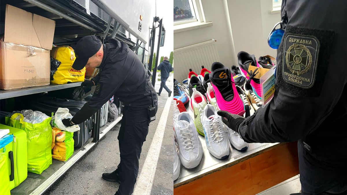 Прикордонники виявили у рейсовому автобусі брендових кросівок на понад 1 мільйон гривень