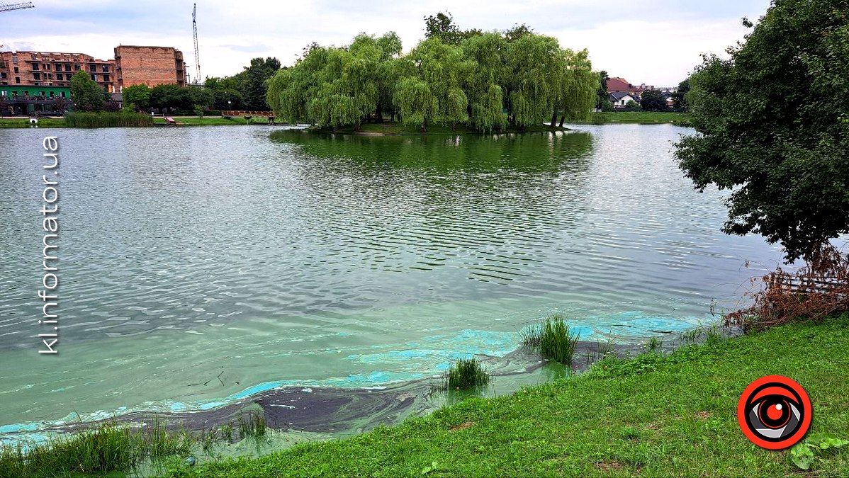 Так виглядали береги міського озера ім. Руфа у неділю, 20 липня Міське озеро Коломиї