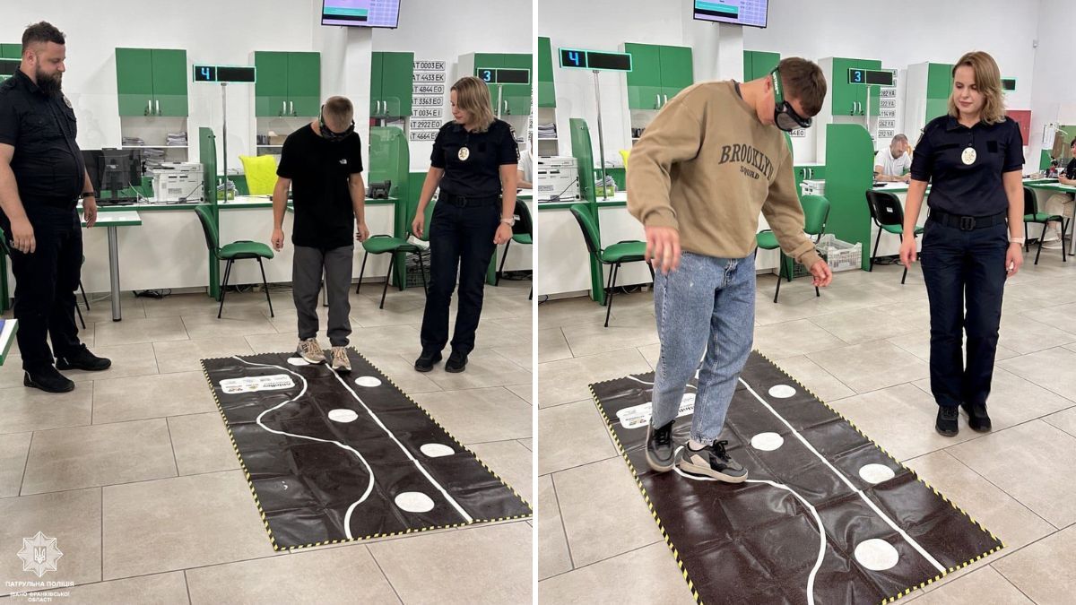 Окуляри "Drunk Busters", які імітують п'яне водіння, продемонстрували у сервісному центрі МВС у Коломиї