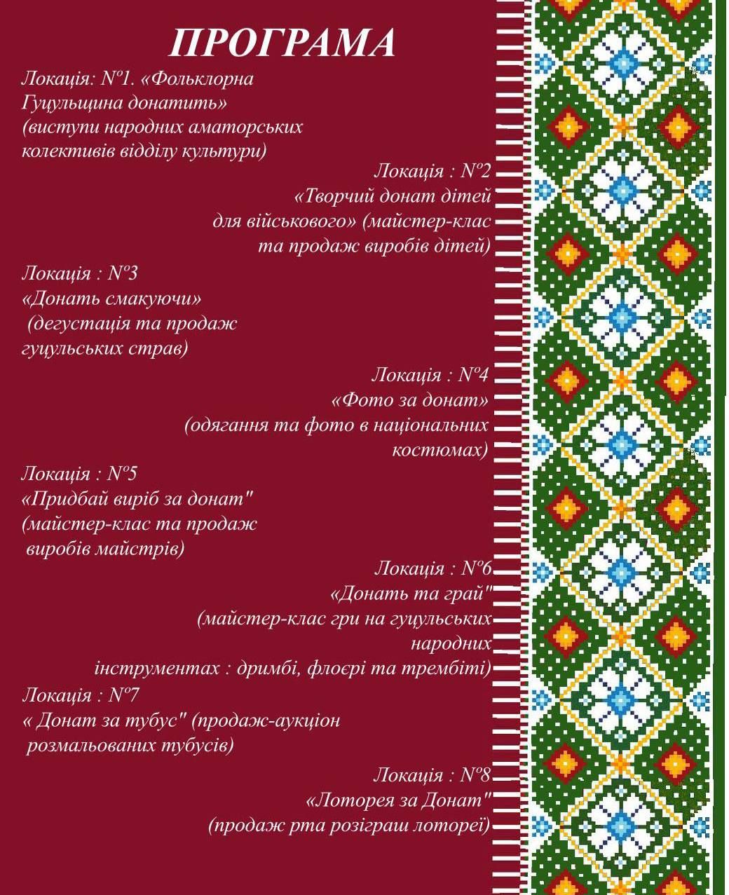 Програма благодійного заходу