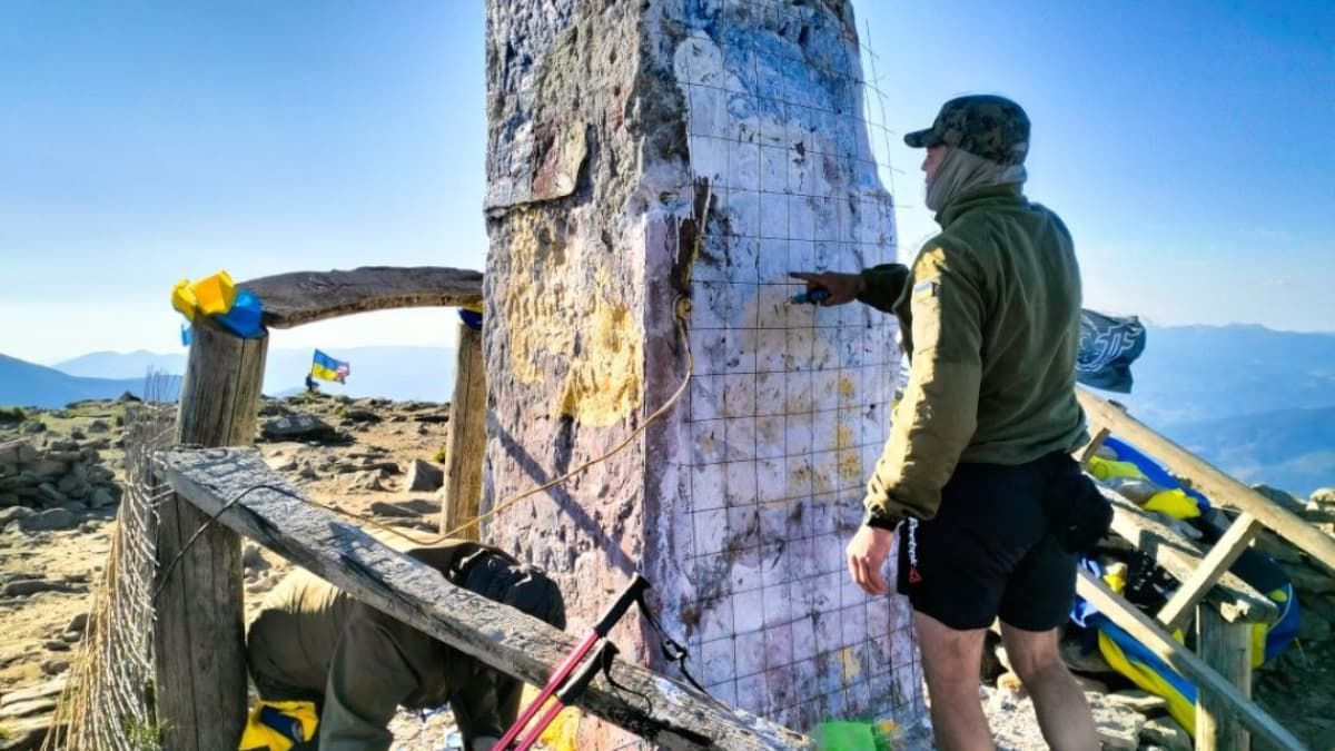 Ветерани ЗСУ разом з волонтерами проводять оновлення гірських притулків та реставрацію стели на Говерлі