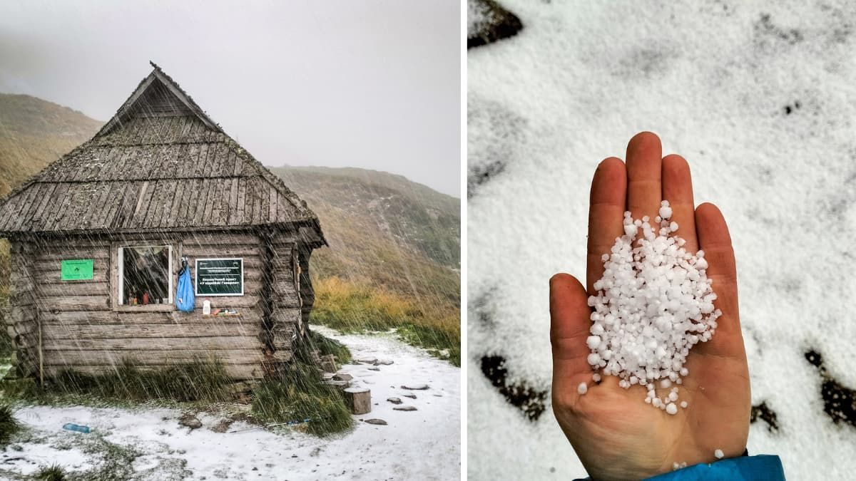 "Літній сюрприз": Карпати засипало градом
