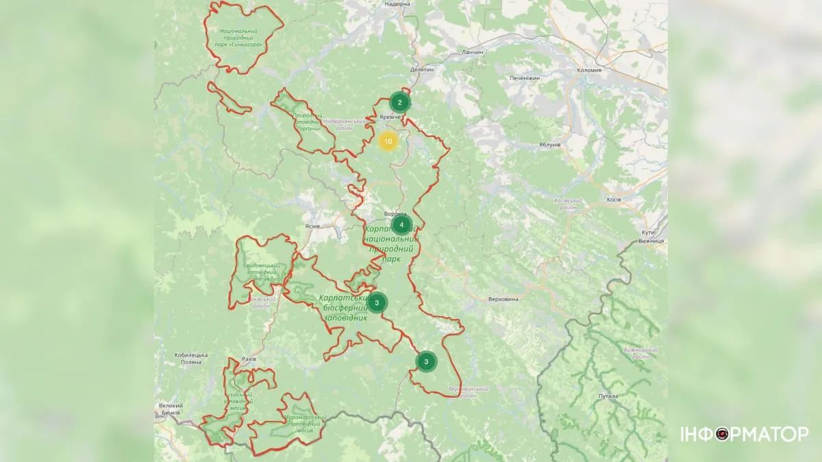 Території природно-заповідного фонду на Прикарпатті