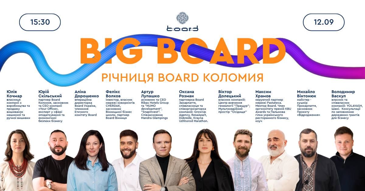 Бізнес-спільнота Board в Коломиї святкує першу річницю: що планується, як долучитись 2
