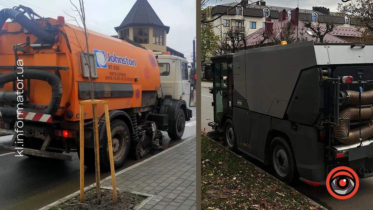 Як вуличний пилосос бореться з листопадом у Коломиї