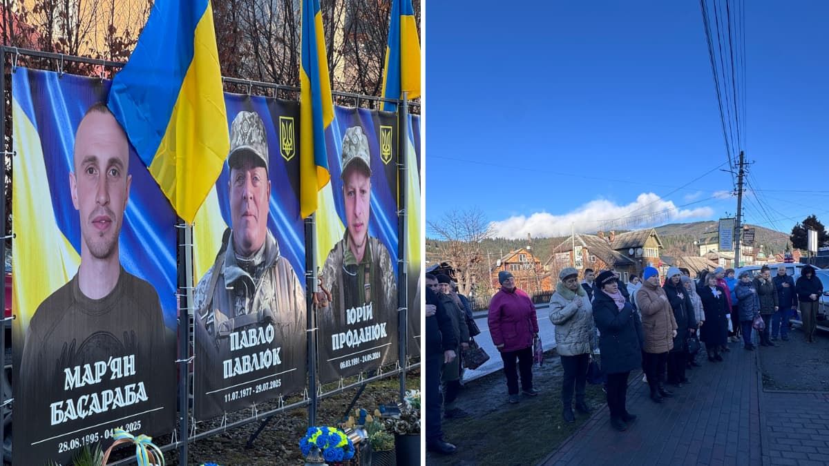 Відкриття меморіалу померлому воїну Марʼяну Басарабі