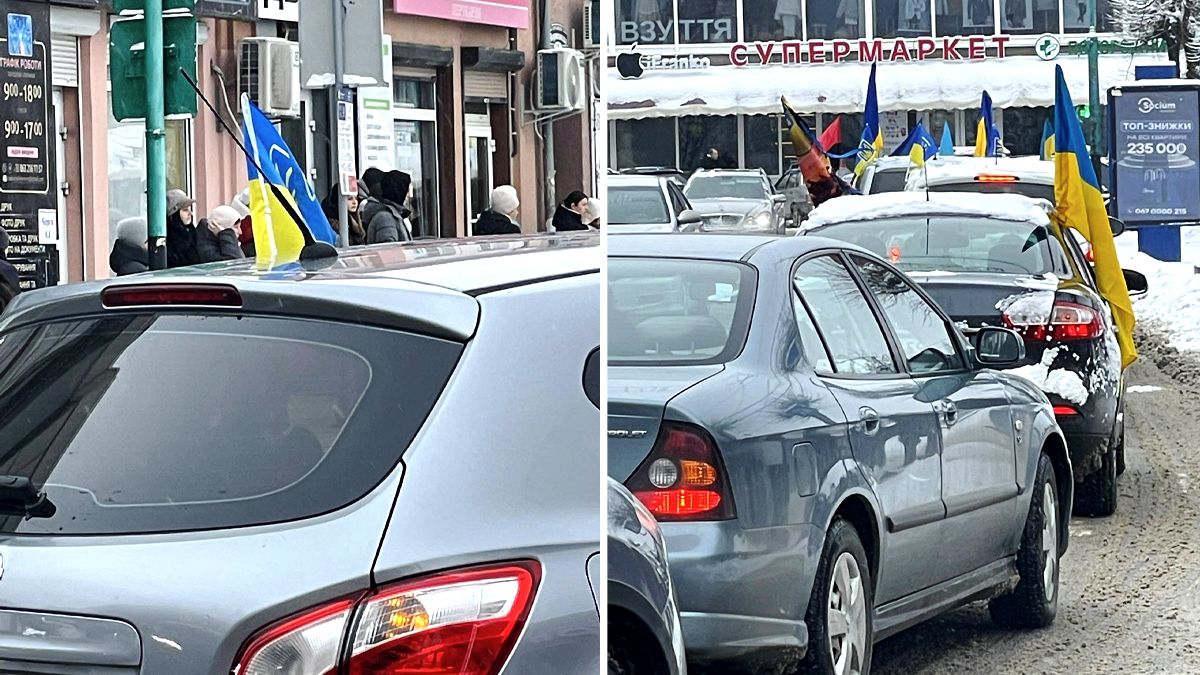 Скорботний кортеж з тілом Олега Беззубова зустріли у Надвірній 2