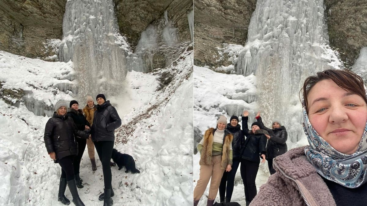 Крижана казка Калущини: на Прикарпатті замерз 8-метровий водоспад 1