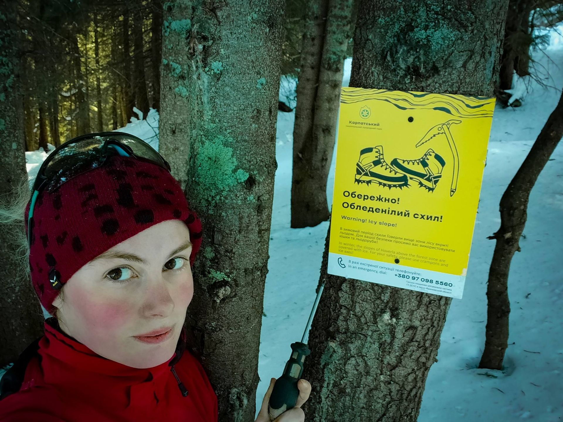 Нововстановлена табличка на маршруті до Говерли. Фото: Волонтерські мандрівки Нововстановлена табличка на маршруті до Говерли. Фото: Волонтерські мандрівки