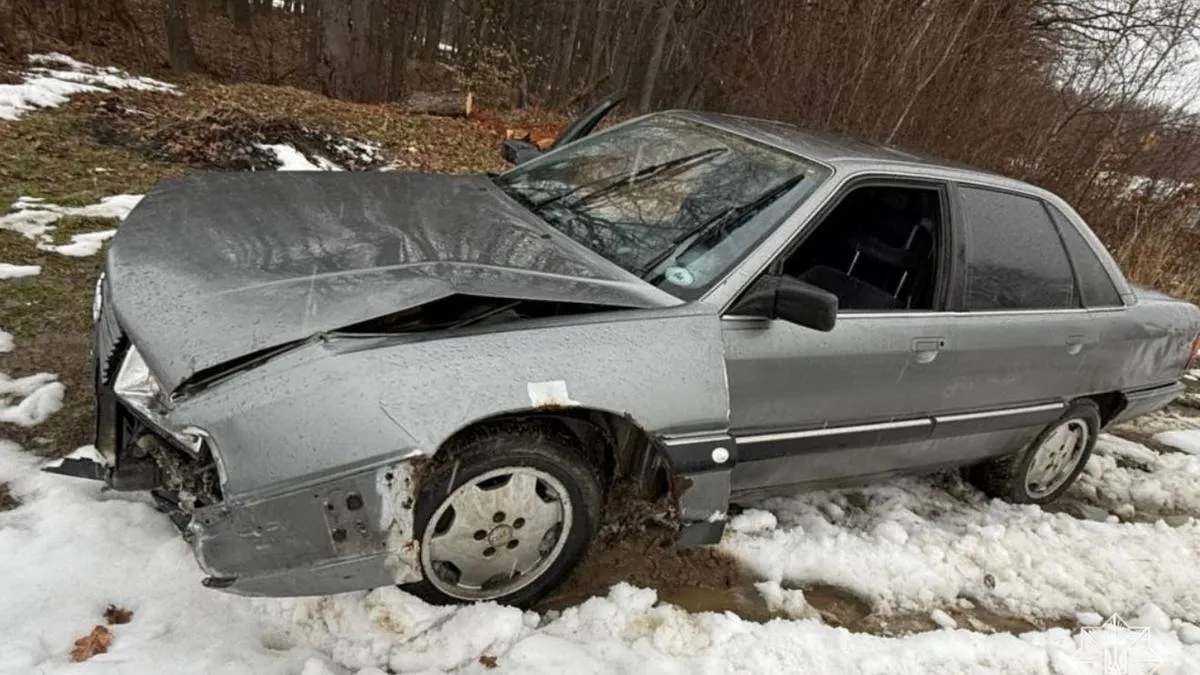 П'яного водія-втікача на розбитій Audi спіймали на Коломийщині