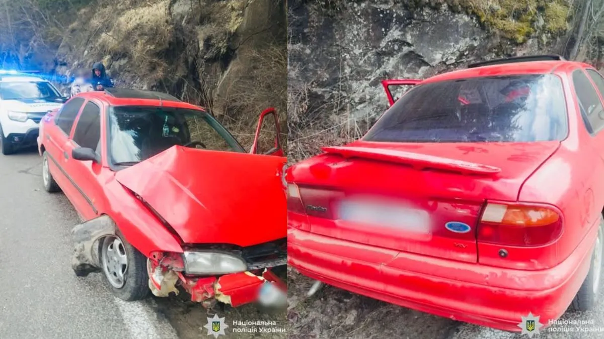 ДТП в Микуличині: п’яний водій врізався у скелю та перекинув авто