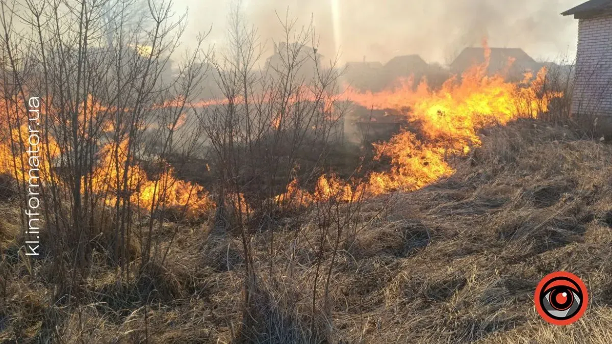 горить трава