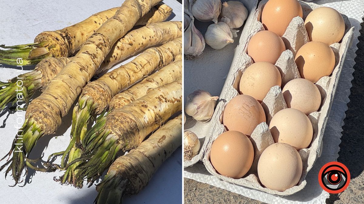 Скільки коштують домашні яйця та хрін на ринку в Коломиї