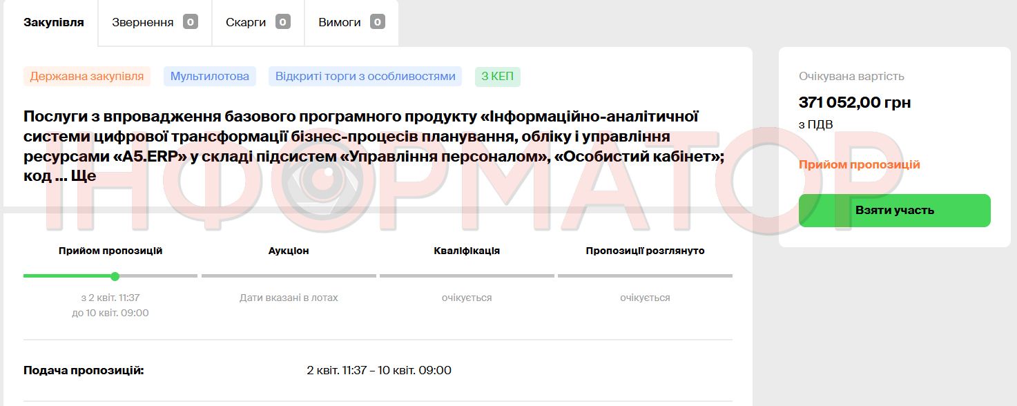 Ще понад 370 тис грн - на налаштування системи кадрового обліку. Нова закупівля Коломийської міськради 1
