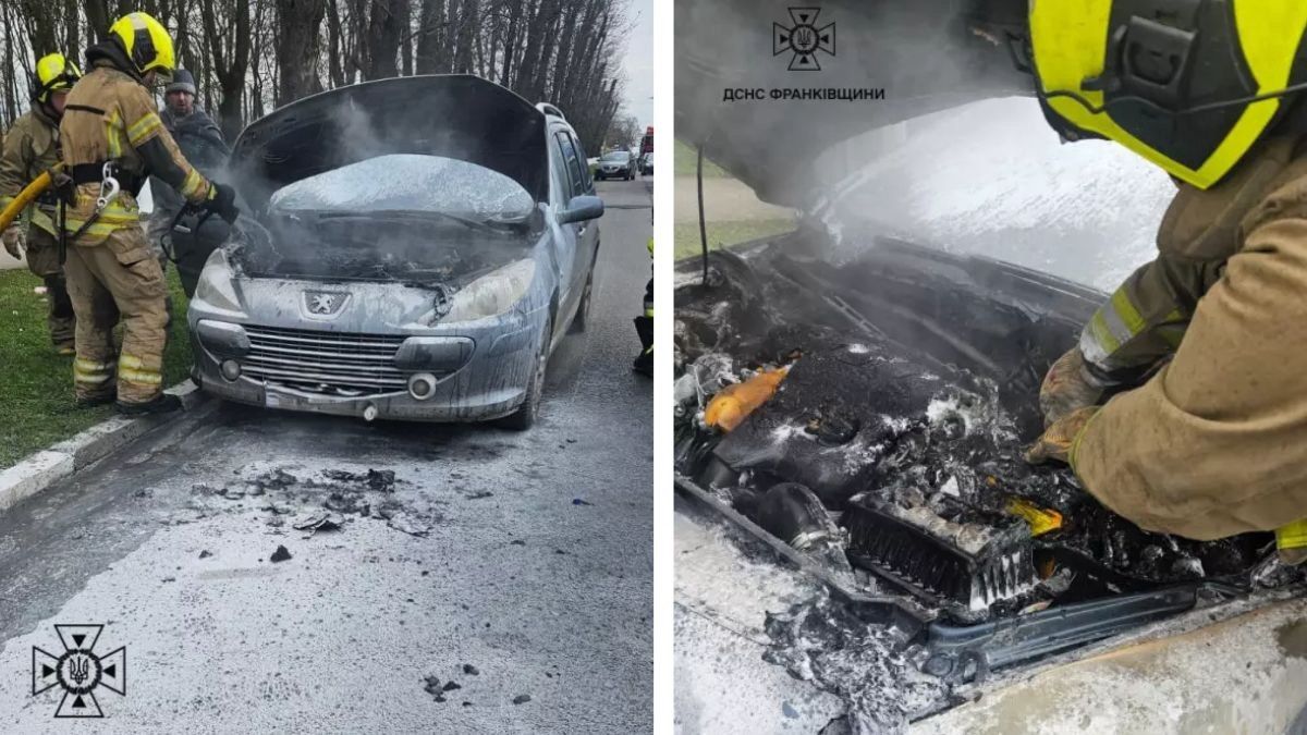 У Снятині загорівся легковик 1