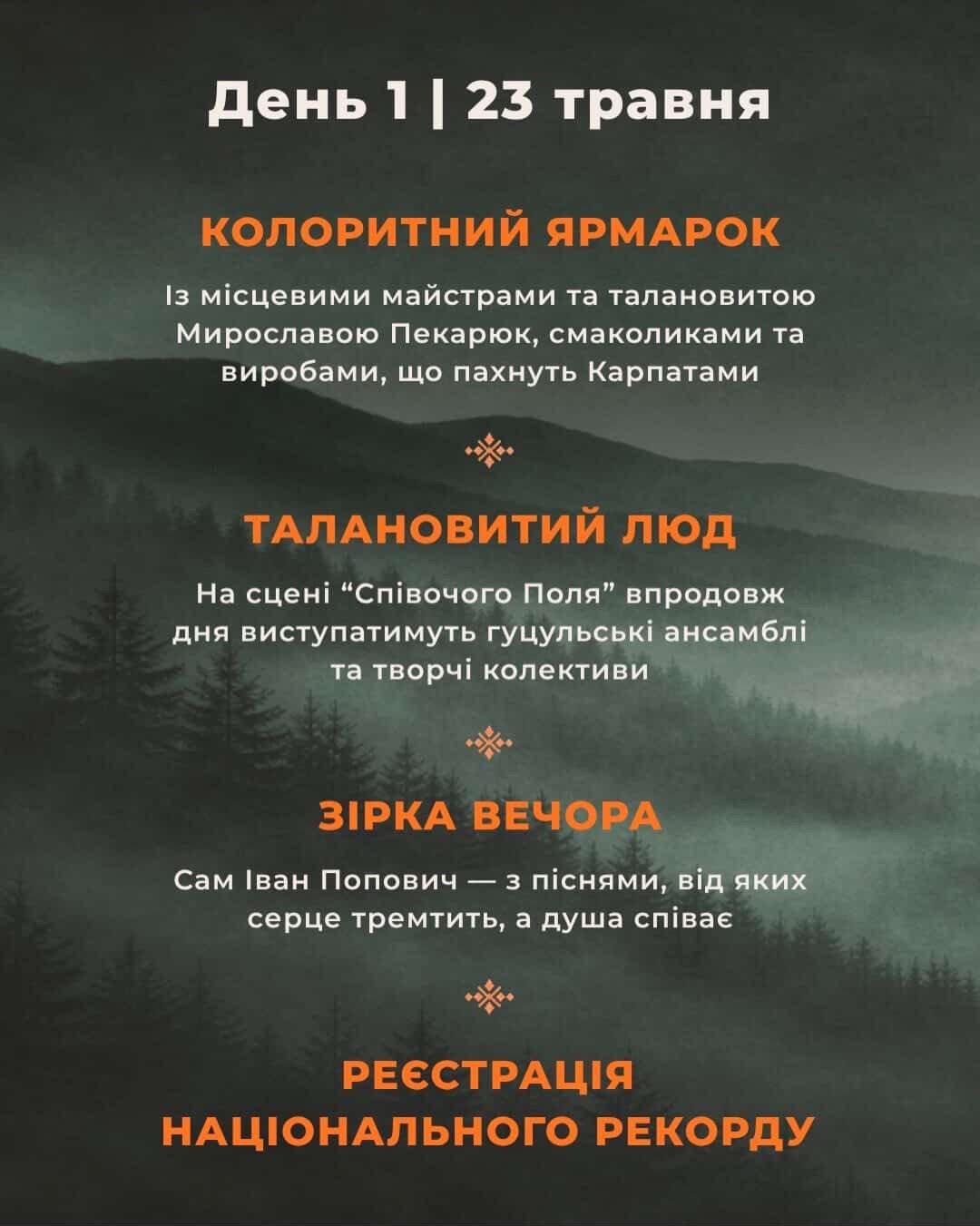 Триденний фестиваль до 70-річчя Гуцульщини проведуть у Яремче 1
