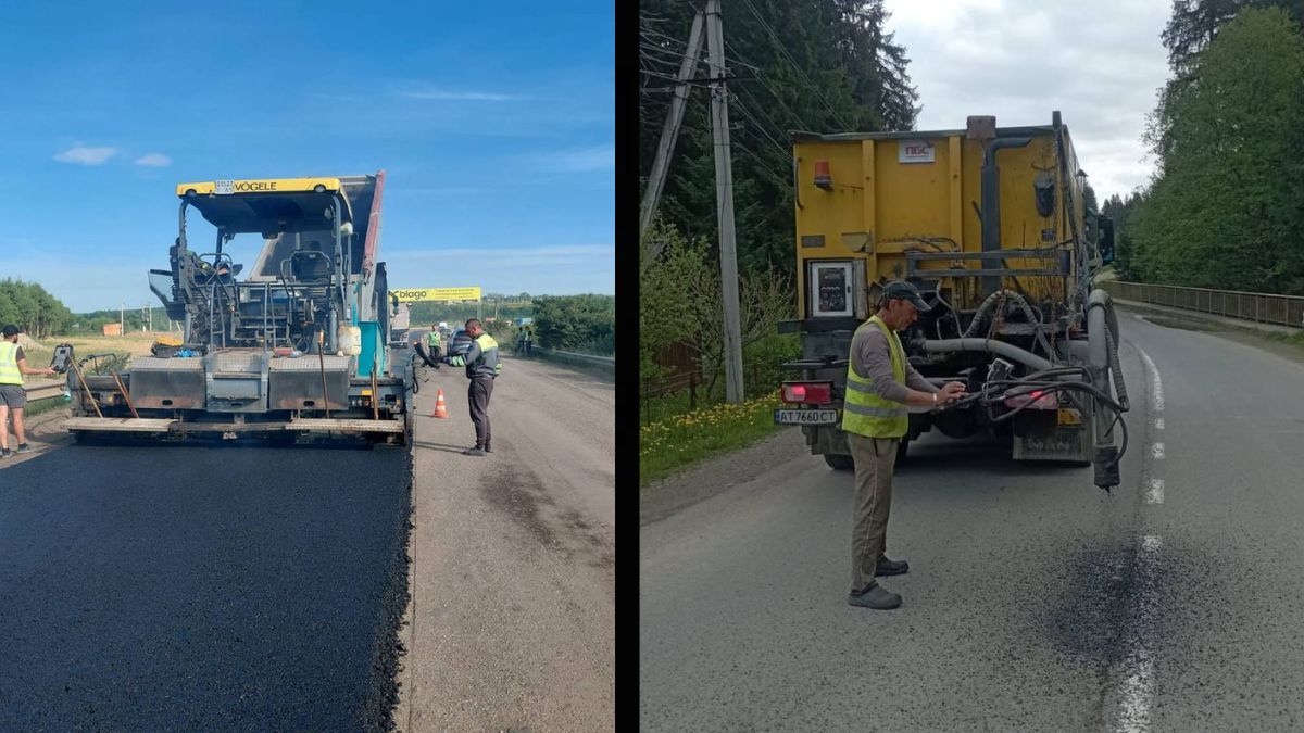 На дорогах Прикарпаття ліквідовують ямковість та оновлюють покриття