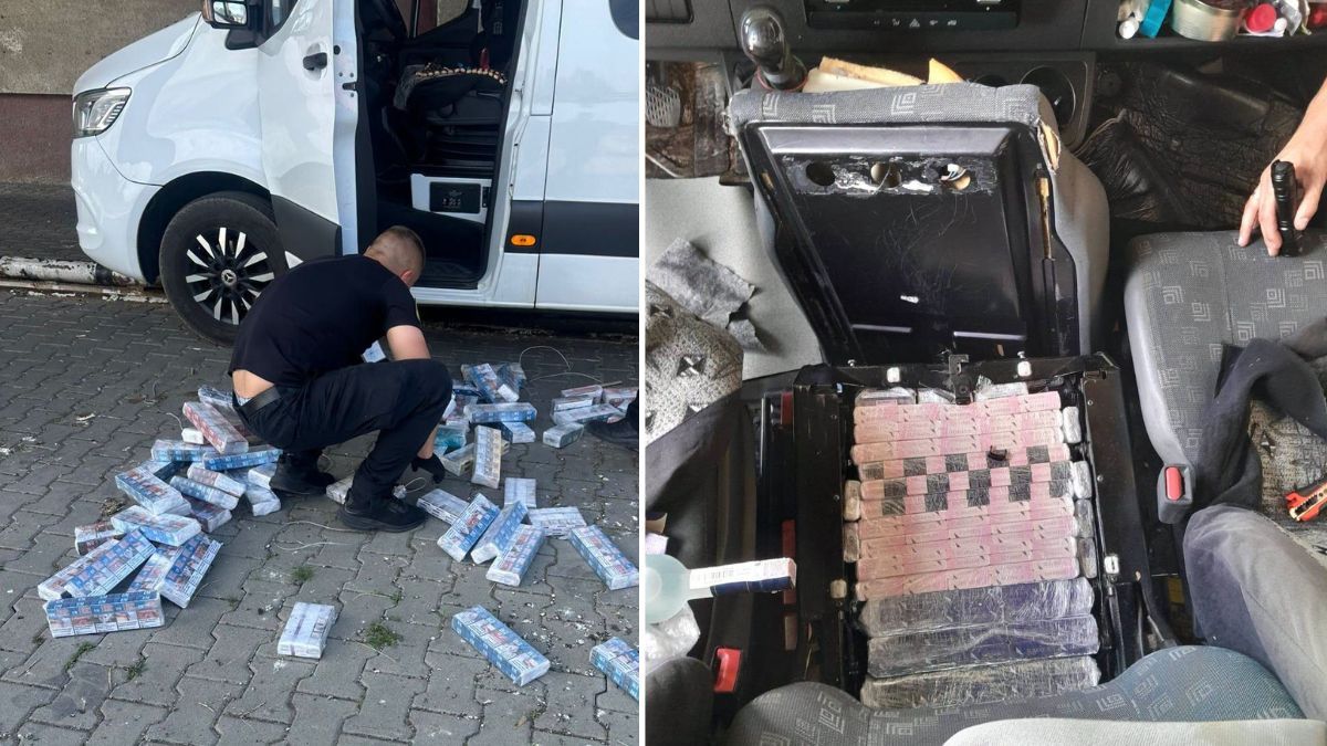 Приховані пачки сигарет на кордоні