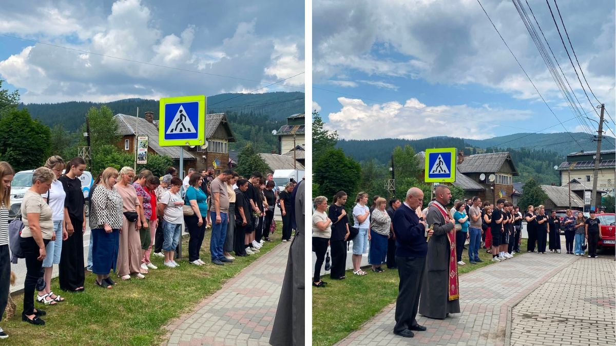 Пам’ятний банер на честь полеглого захисника Нестора Лепейка освятили у Ворохті 1