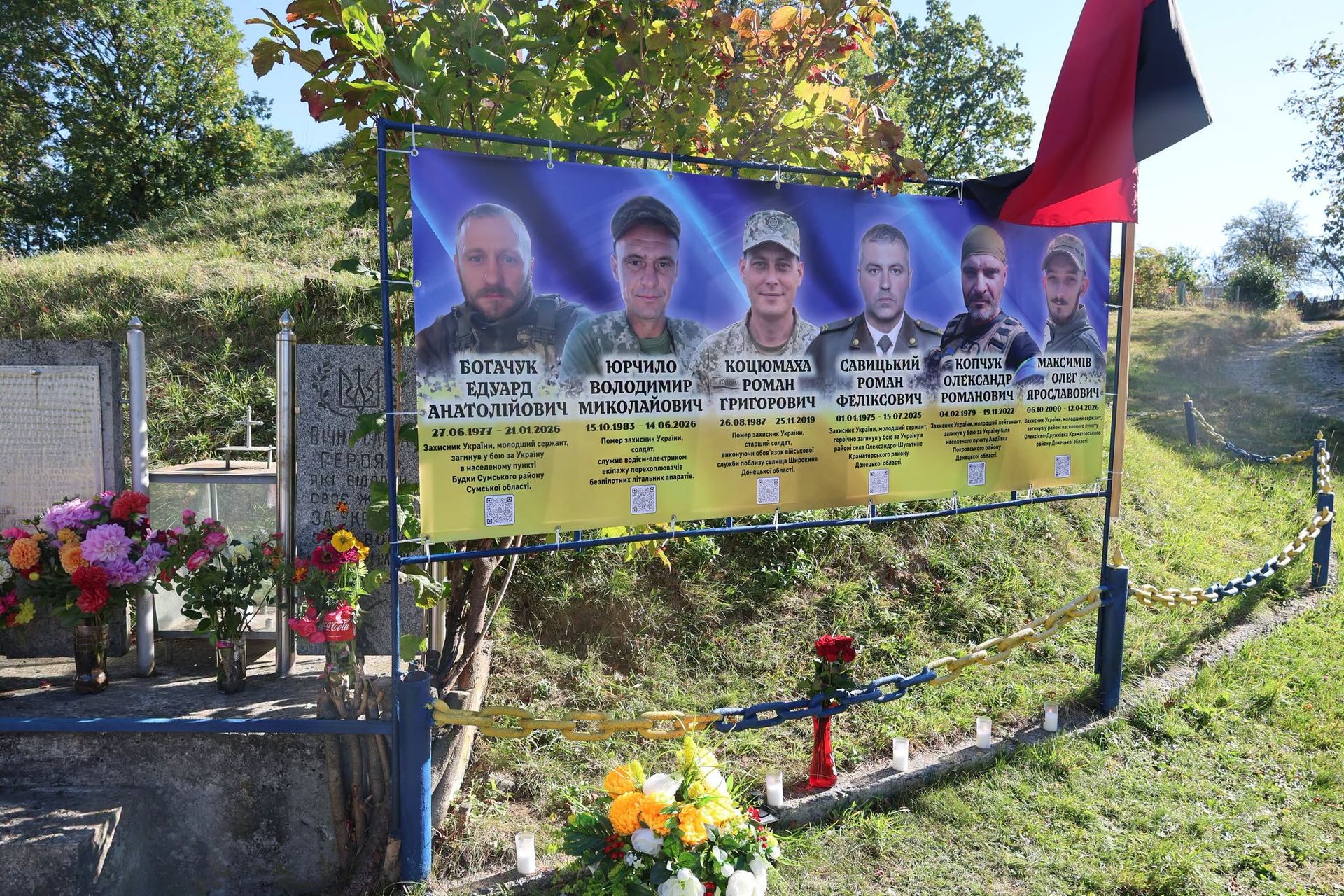 На Надвірнянщині освятили пам'ятні банери на честь шістьох полеглих Героїв 3
