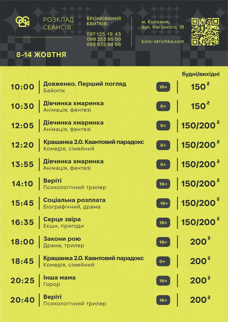 Тижнева афіша подій у Коломиї з 5 по 11 жовтня 1