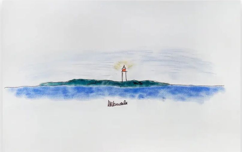Изображение маяка, нарисованное Манделой Изображение маяка, нарисованное Манделой