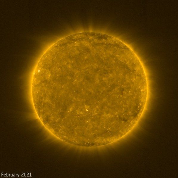 Снимок Солнца в феврале 2021 года Снимок Солнца в феврале 2021 года