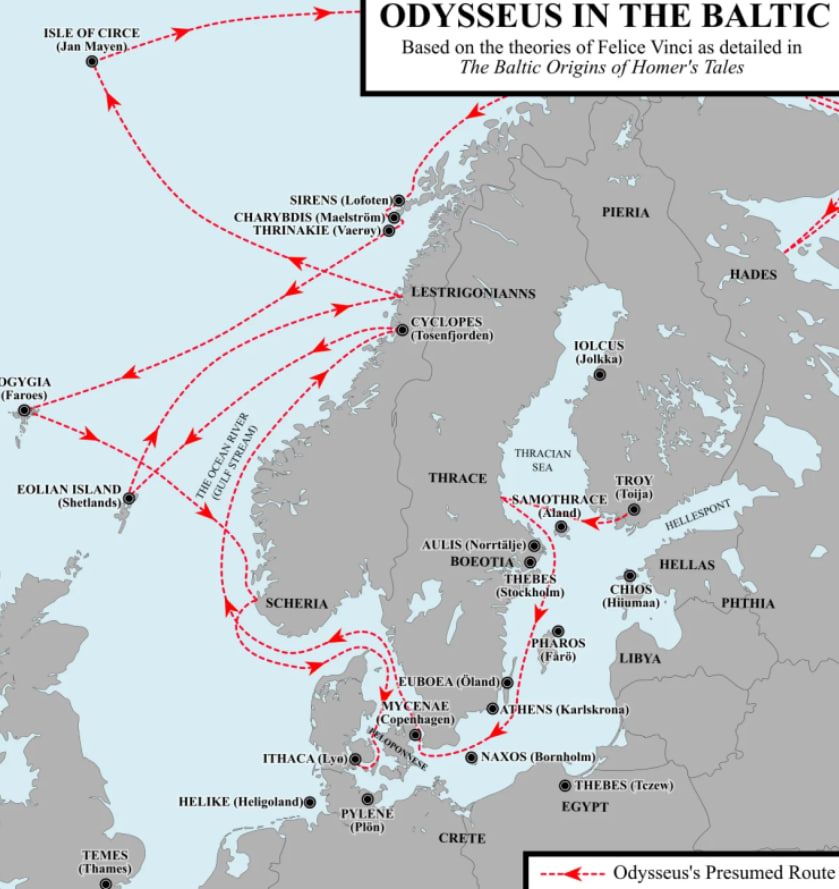 Балтийский маршрут Одиссея: не из Трои в Итаку а из Финляндии в Данию. Балтийский маршрут Одиссея: не из Трои в Итаку а из Финляндии в Данию.