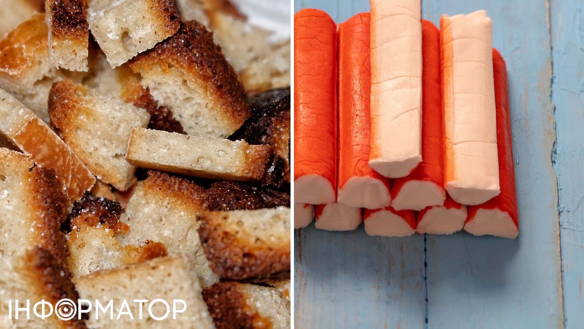 Додайте до крабових паличок житні сухарики - це смачно! Додайте до крабових паличок житні сухарики - це смачно!