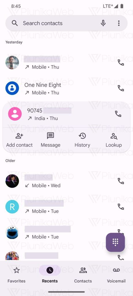 Розпізнавач телефонних номерів Google Розпізнавач телефонних номерів Google