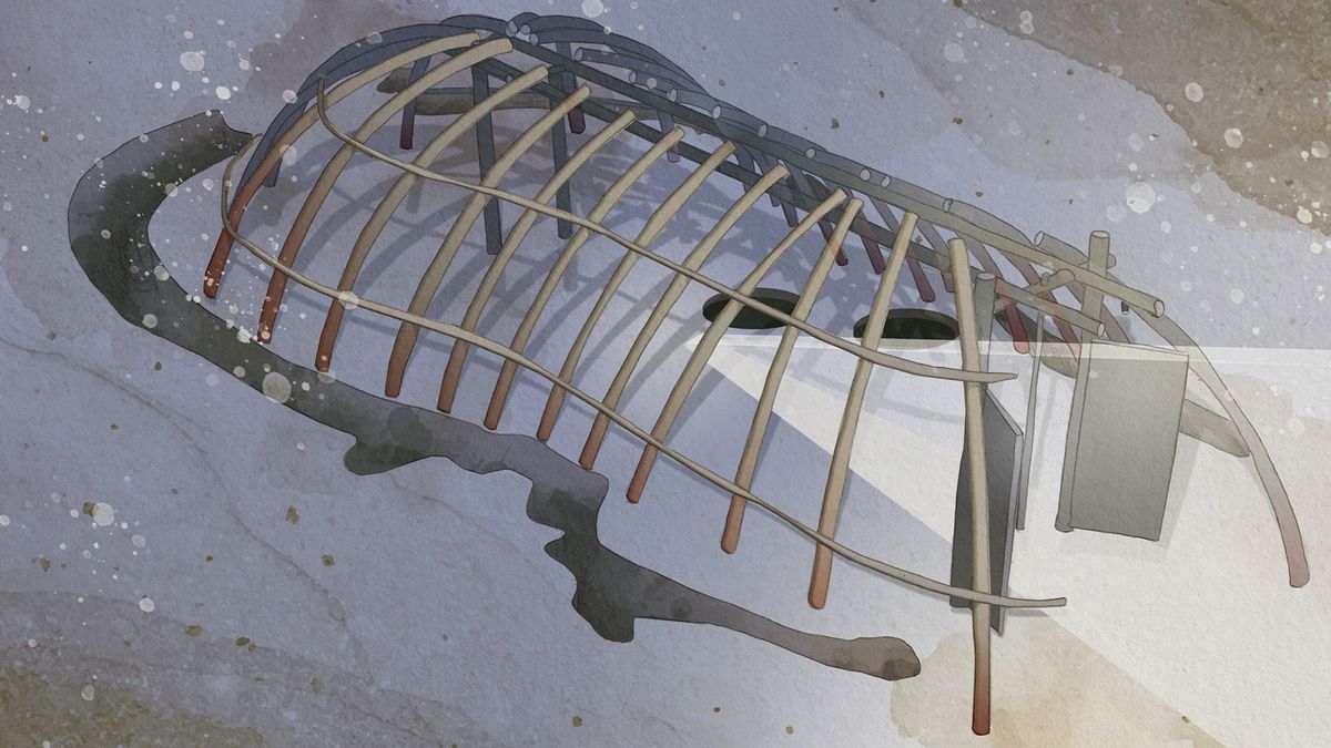 Дерев'яна конструкція була відкрита з обох кінців, а гробниця була побудована не по центру, можливо, щоб дозволити сонцю під час сходу літнього сонцестояння та заходу сонця зимового сонцестояння висвітлювати священика або жрицю над нею Дерев'яна конструкція була відкрита з обох кінців, а гробниця була побудована не по центру, можливо, щоб дозволити сонцю під час сходу літнього сонцестояння та заходу сонця зимового сонцестояння висвітлювати священика або жрицю над нею