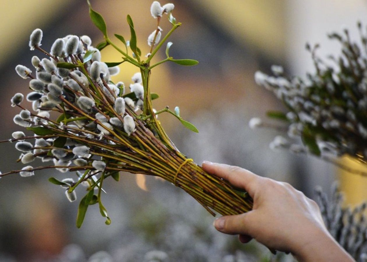 Название праздника произошло от пальмовых ветвей, у нас вместо пальмовых главными атрибутами стали веточки ивы, поэтому воскресенье называется Вербным