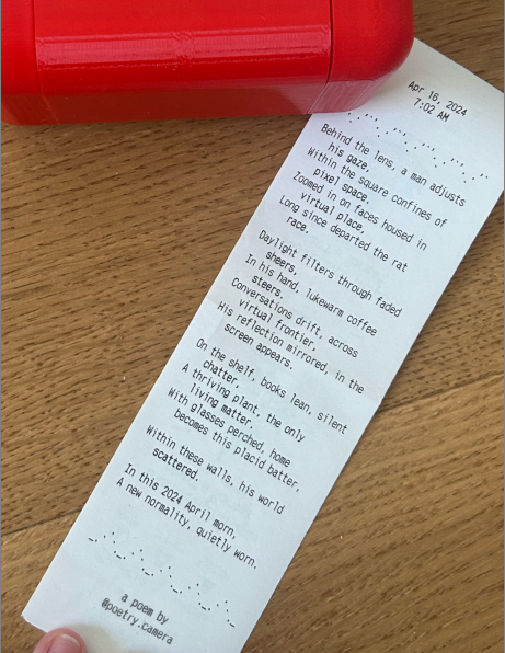 Вірш створено та надруковано Poetry Camera Вірш створено та надруковано Poetry Camera