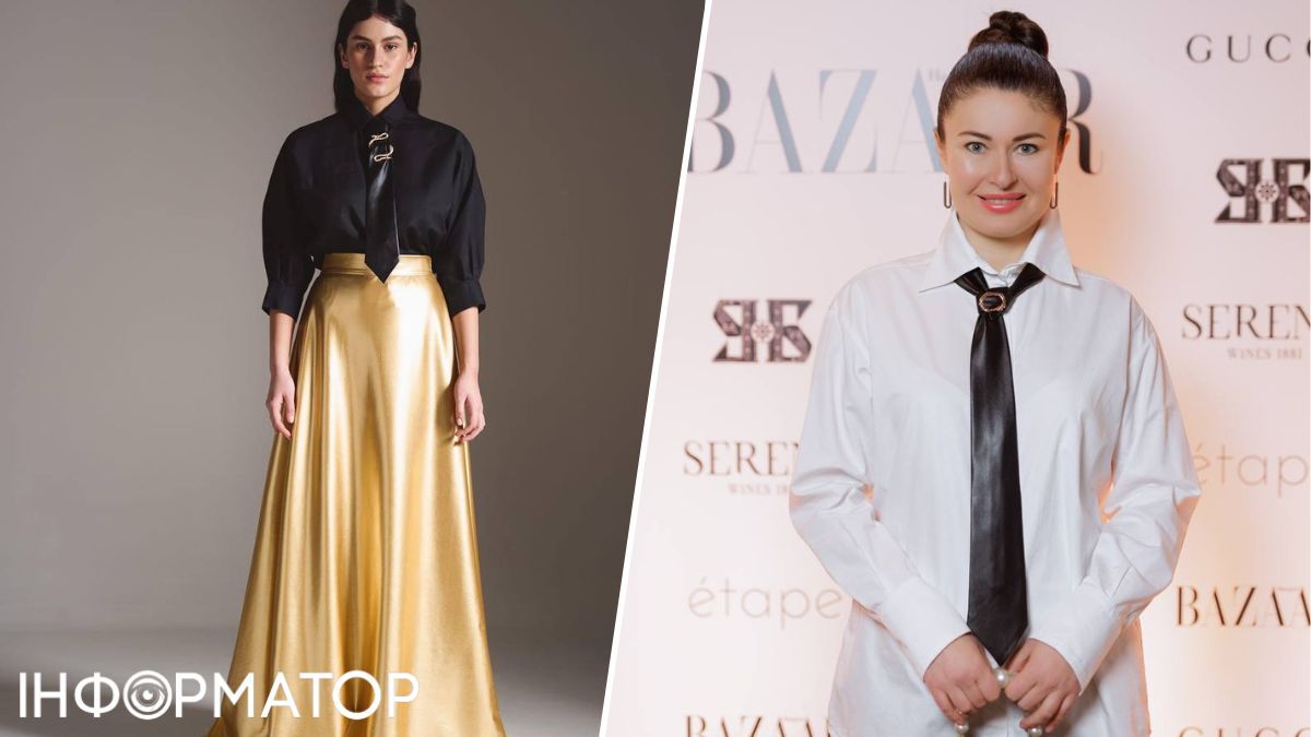 Оксана Набок (справа) в галстуке украинского бренда Vivons