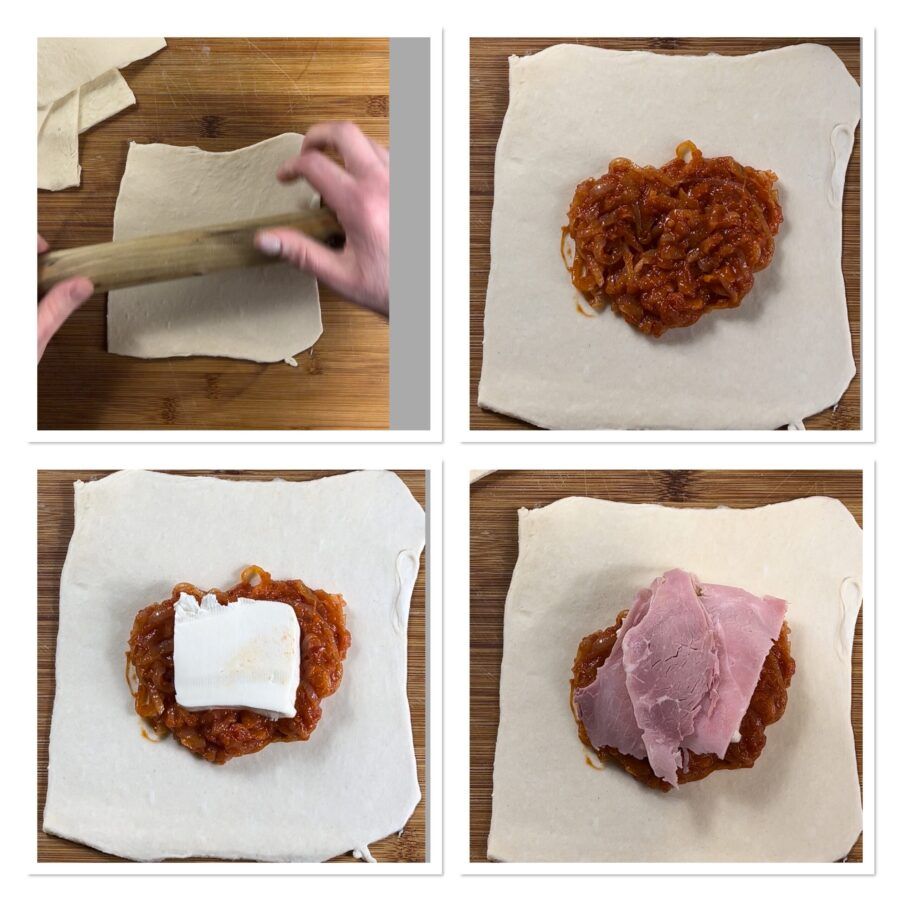 Шаг второй: добавляем сыр и ветчину Шаг второй: добавляем сыр и ветчину