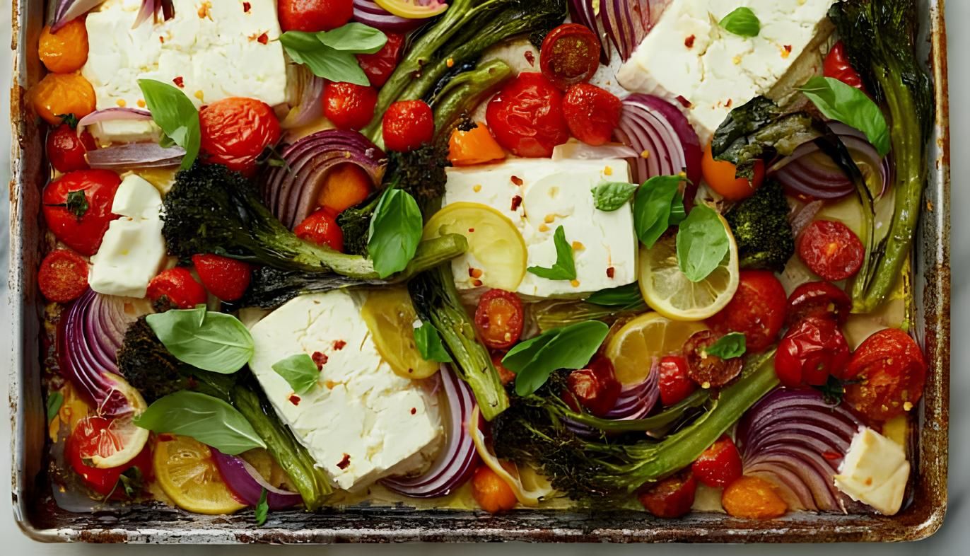 Запеченная фета с овощами выглядит настолько празднично, что ее можно подавать гостям на стол!
