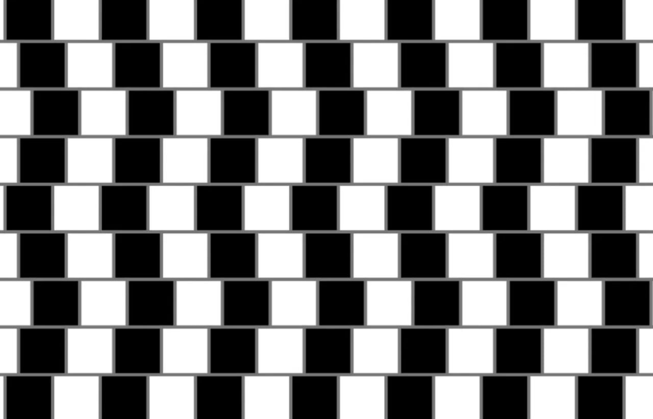 Прями лінії виглядають такими, що згинаються. Прями лінії виглядають такими, що згинаються.