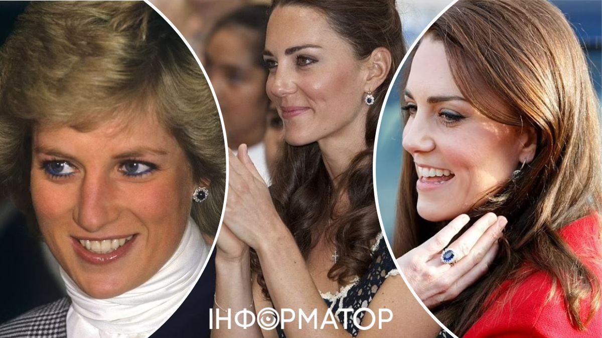 Кейт також переосмислила сапфірові сережки Діани.