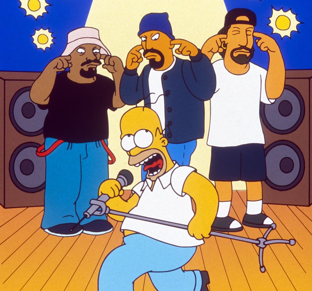 Участники группы Cypress Hill в мультфильме с Гомером Симпсоном в эпизоде Homerpalooza 1996 Участники группы Cypress Hill в мультфильме с Гомером Симпсоном в эпизоде Homerpalooza 1996
