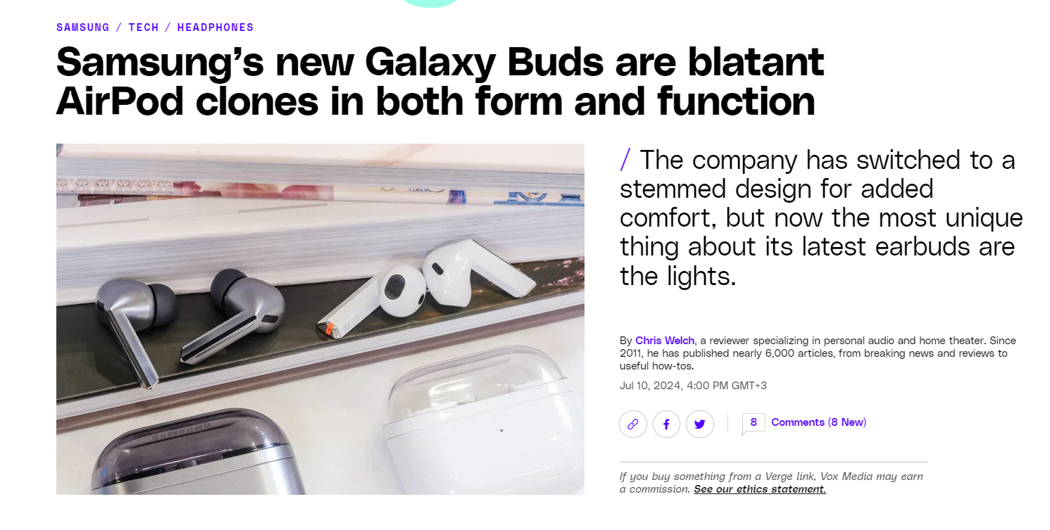 Очень похоже на Apple: в сети насмехаются над новинками Samsung 3
