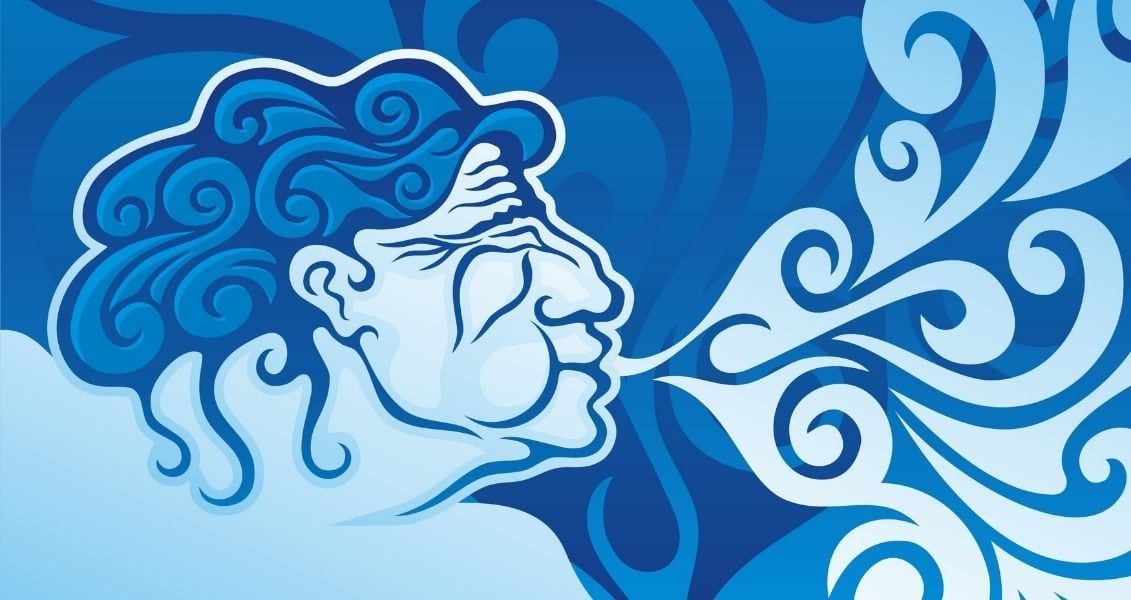 По легенде, он жил на острове Буяни, ежедневно создавая 77 ветров, которые могут высушивать реки и разрушать леса. Он направлял их во все стороны