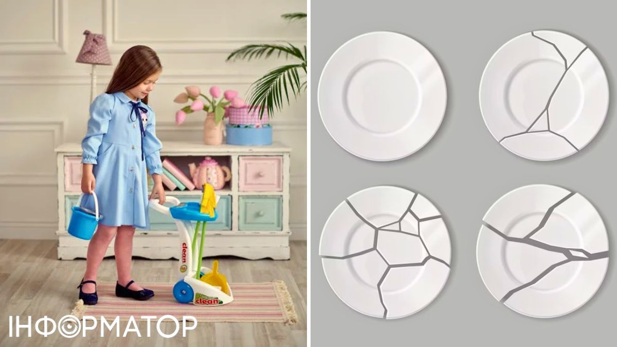 Тарелки и девочка