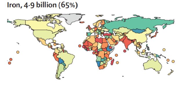 Глобальна карта дефіциту заліза. Глобальна карта дефіциту заліза.