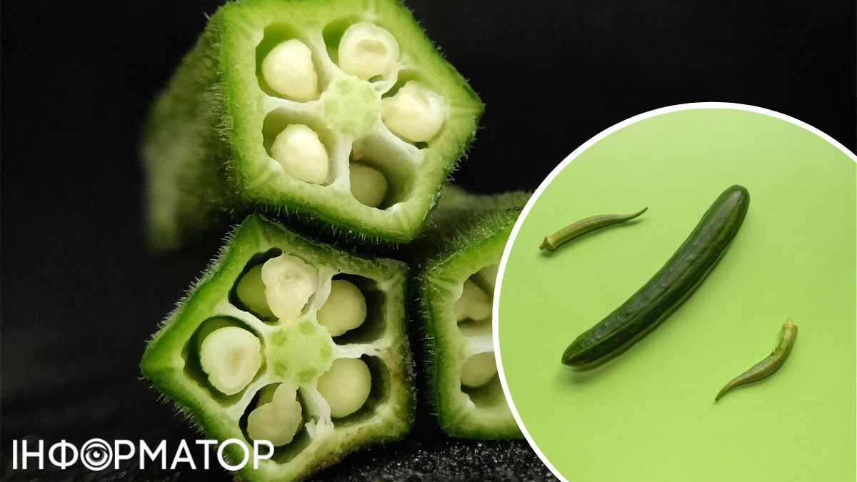 Бамія слизька, якщо її замочити. окра/бамія 1