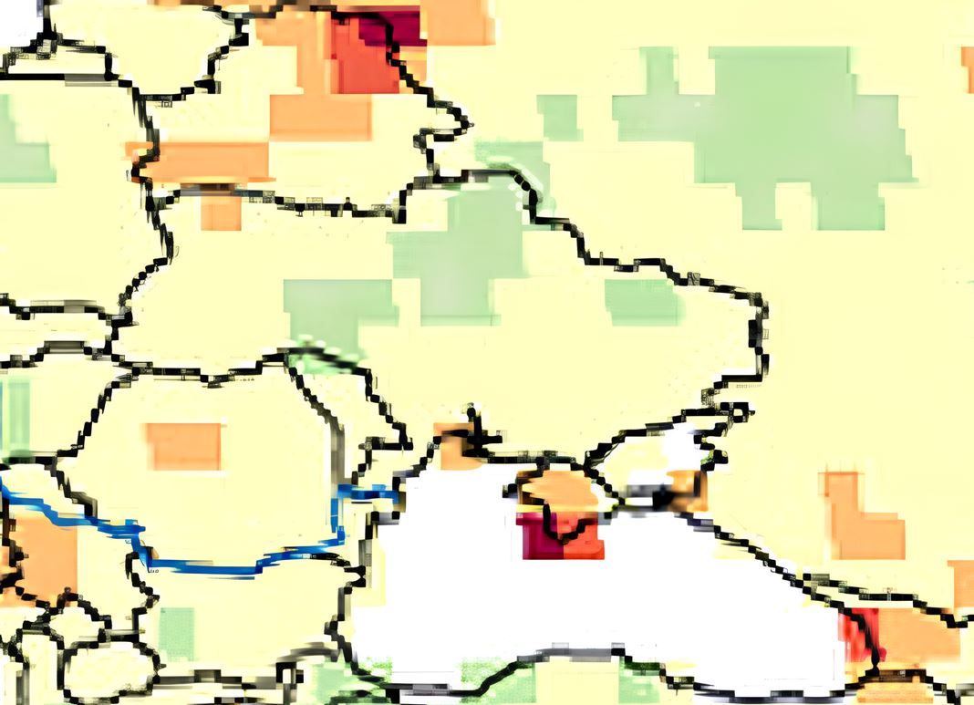 Південь України потрапить в аномально спекотну зону через зміну клімату, це видно на карті.